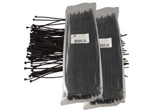 500 7" Cable Ties BLACK 180mm Long 4.8mm Wide 50lb Strong Industrial Wire Ziptie 