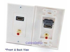 HDMI + Single RCA Audio/Video Wall Plate, White, WP-H30 HDMI + Single RCA Audio/Video Wall Plate, White, WP-H30