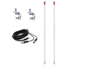 BRACKETS /& STUDS 18FT DUAL COAX NEW 2 FIRESTIK 2 FS3 W 3FT WHITE CB ANTENNAS