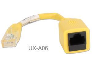 6-inch " Cross-Over CAT.5e RJ45 Male to Female Pigtail Adapter Yellow, UX-A06 6-inch " Cross-Over CAT.5e RJ45 Male to Female Pigtail Adapter Yellow, UX-A06