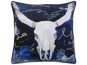 Renwil New Traditional Leith Malaga Throw Pillow in Blue and White Renwil New Traditional Leith Malaga Throw Pillow in Blue and White