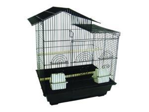 YML 18-Inch by 14-Inch Small Villa Top Bird Cage, Black