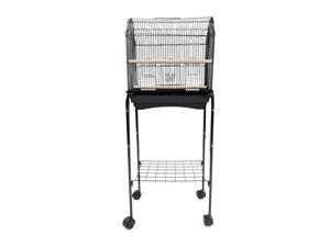 YML 1784 Bar Spacing Barn Top Bird Cage Black with Stand