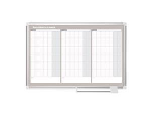 Magnetic Steel Dry-Erase Three Month Planner, 24" X 36", Aluminum Frame Magnetic Steel Dry-Erase Three Month Planner, 24" X 36", Aluminum Frame