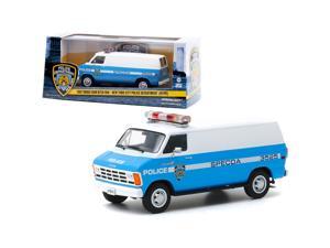 1987 Dodge Ram B250 Van Blue and White \New York City Police Department\ (NYPD) 1/43 Diecast Model by Greenlight""" 1987 Dodge Ram B250 Van Blue and White \New York City Police Department\ (NYPD) 1/43 Diecast Model by Greenlight"""