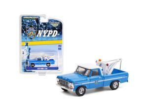 1979 Ford F-250 Tow Truck with Drop-In Tow Hook Blue with White Top \New York City Police Dept.\ (NYPD) \"Hobby Exclusive\" 1/64 Diecast Model Car by Greenlight""" 1979 Ford F-250 Tow Truck with Drop-In Tow Hook Blue with White Top \New York City Police Dept.\ (NYPD) \"Hobby Exclusive\" 1/64 Diecast Model Car by Greenlight"""