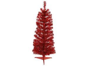 Vickerman 424001  2 x 11 Red Pencil Tree with 35 Red Duralit Mini Lights Christmas Tree B163325