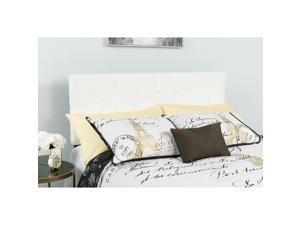 Bedford Tufted Upholstered King Size Headboard in White Fabric