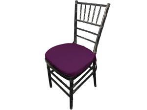 LA Linen Pack-4 Polyester Poplin Chiavari Chair Cushion Cover , Purple LA Linen Pack-4 Polyester Poplin Chiavari Chair Cushion Cover , Purple