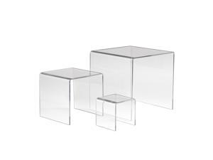 Clear Pack of 18 Econoco 3 Set of 3 Beveled Edge Z-Shaped Shoe Risers 