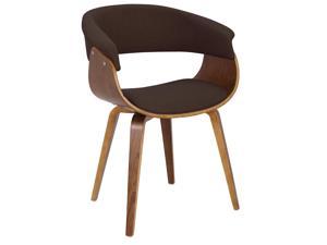 Vintage Mod Mid-Century Modern Dining/Accent Chair in Walnut and Espresso by LumiSource