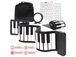 Best Choice Products Kids 49-Key Portable Bluetooth Flexible Roll-Up Piano Keyboard Musical Toy w/ Note Labels - White Best Choice Products Kids 49-Key Portable Bluetooth Flexible Roll-Up Piano Keyboard Musical Toy w/ Note Labels - White