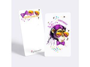 Tiny Love Cards - Set of 85 Cute Mini Cards for Any Occasion - 2” x 3.5”, Small Blank Note Cards (Party Animals: Monkey) Tiny Love Cards - Set of 85 Cute Mini Cards for Any Occasion - 2” x 3.5”, Small Blank Note Cards (Party Animals: Monkey)