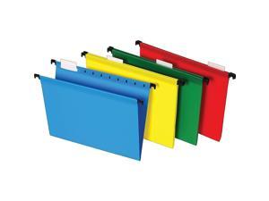 Staples Poly Hanging File Folders 5-Tab Letter Size Assorted Colors 20/BX