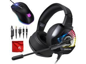 ONIKUMA K6 RGB LED Light Pro Over-Ear 7.1 Surround Sound Noise Cancelling Gaming Headset Headphones Microphone Bundle with 8000 DPI RGB Wired Mouse for PC, MAC, Desktop, Laptop Computer ONIKUMA K6 RGB LED Light Pro Over-Ear 7.1 Surround Sound Noise Cancelling Gaming Headset Headphones Microphone Bundle with 8000 DPI RGB Wired Mouse for PC, MAC, Desktop, Laptop Computer