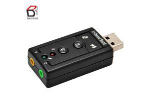 Mini External USB Sound Card 7.1 CH Channel 3D Audio Adapter with 3.5mm Headset MIC Speaker for PC Desktop Notebook Mini External USB Sound Card 7.1 CH Channel 3D Audio Adapter with 3.5mm Headset MIC Speaker for PC Desktop Notebook