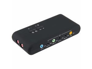 Black USB 2.0 Sound Card CMI6206 Chipset USB 7.1 Sound Card USB Audio Device Class Spec1.0 And USB HID Class Spec 8 DAC Output