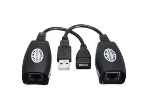 RJ45 Male Female USB Lan Extension Cable Adapter 50FT Webcams Cat5 5E 6 Patch Cord for Cameras Printers so on