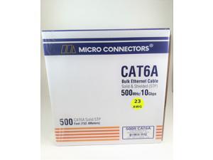 Micro Connectors (TR4-570SHBL-500) 500FT Solid Shielded (STP) CAT6A Bulk Ethernet Cable, Color-Blue Micro Connectors (TR4-570SHBL-500) 500FT Solid Shielded (STP) CAT6A Bulk Ethernet Cable, Color-Blue
