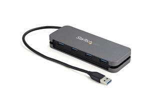 StarTech.com HB30AM4AB 4 Port USB 3.0 Hub - USB-A to 4x USB-A - SuperSpeed 5Gbps Portable USB 3.1 Gen 1 Type-A Hub - USB Bus Powered - Laptop/ Desktop USB Hub with Long Cable 11" & Cable Management