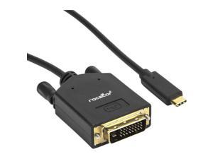 Rocstor Y10C205-B1 6Ft Usb-C To Dvi-D M/M Cable Dual Link 2560X1600 Sngl 1920X1200