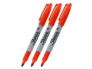 Sharpie Permanent Marker, Fine Point, Orange, Pack of 3 Sharpie Permanent Marker, Fine Point, Orange, Pack of 3