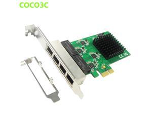 Desktop PCIe 4 Port 1Gbps Gigabit Ethernet Network Card PCI express to RJ-45 1000Mbps Lan Adapter Converter Low Profile Bracket Desktop PCIe 4 Port 1Gbps Gigabit Ethernet Network Card PCI express to RJ-45 1000Mbps Lan Adapter Converter Low Profile Bracket