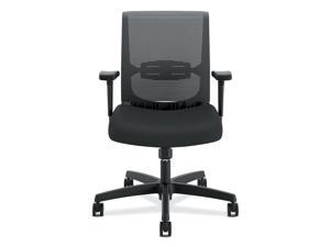 HON Client Sled Base Guest Chair HVL693 Leather Reception Chair Black 