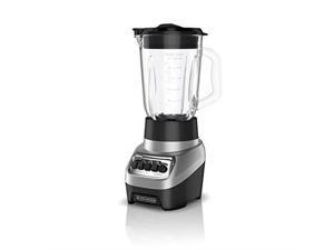 black+decker bl1230sg powercrush multi-function blender with 6-cup glass jar, 4 speed settings, silver