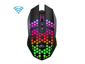 X801 8 Keys 1600DPI Hollow Luminous Gaming  Office Mouse,Style: Black Wireless Rechargeable