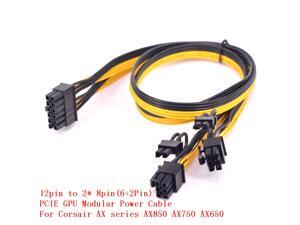 12pin to Dual 6+2Pin PCI express Power supply Cable 2 PCIe 8pin Multi-GPU Modular Power For Corsair AX series AX850 AX750 AX650