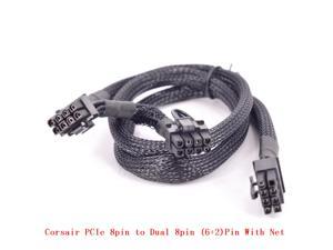PCI-e 8Pin to Dual 8Pin 6+2pin Braided Net Power supply Cable Graphics Card GPU Cable 8Pin for CORSAIR RM Series RM1000 RM850 RM750 RM650 RM550 RM450 CS Series CS450M CS550M CS650M CS750M CS850M