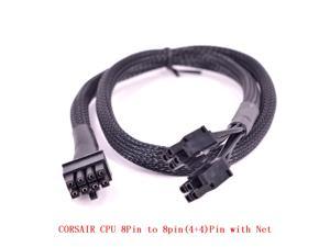 CPU 8pin to 4+4pin Power supply Cable Braided Net Sleeved ATX 12V Durable 2xP4 to P8 for Corsair AX Series AX860 AX850 AX760 AX750 AXi Series AX1500i AX1200i AX860i AX760i