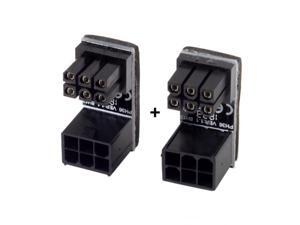 Cablecc ATX 6Pin Female to 6pin Male 180 Degree AngledPower Adapter for Desktops Graphics Card