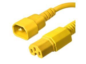 Ironbox C14 to C15 Connector Power Cord - Yellow - 4 Foot - 15A/250V - 14/3 SJT - IBX-7700-04 Ironbox C14 to C15 Connector Power Cord - Yellow - 4 Foot - 15A/250V - 14/3 SJT - IBX-7700-04