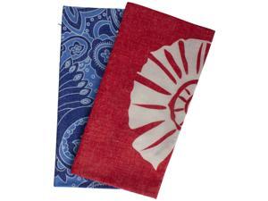 Set of 2 Blue and Red Nautical Outdoor Pillow Covers 15.5" Set of 2 Blue and Red Nautical Outdoor Pillow Covers 15.5"