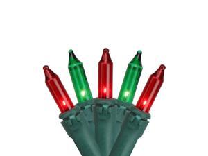 100 Count Red and Green Mini Christmas Lights - 28.8 ft Green Wire 100 Count Red and Green Mini Christmas Lights - 28.8 ft Green Wire