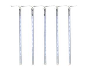 5 Transparent Dripping Icicle Snowfall Christmas Light Tubes - 13.25 ft Clear Wire