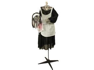 57" LED Lighted and Animated Head-in-Hand Skeleton Maid Halloween Decoration 57" LED Lighted and Animated Head-in-Hand Skeleton Maid Halloween Decoration
