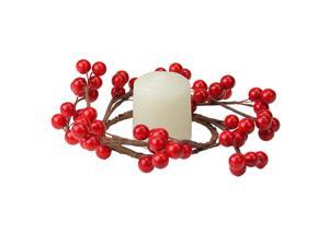 7" Shiny Red Berries Artificial Christmas Candle Ring 7" Shiny Red Berries Artificial Christmas Candle Ring