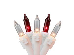 35-Count Red and Clear Mini String Christmas Light Set, 7ft White Wire 35-Count Red and Clear Mini String Christmas Light Set, 7ft White Wire