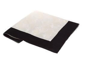 54" Cream Chantilly Lace Jacquard Table Cloth with Black Trim Border 54" Cream Chantilly Lace Jacquard Table Cloth with Black Trim Border