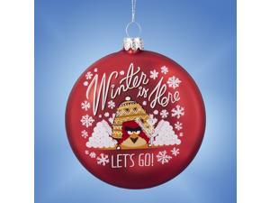 4" Red Angry Birds "Winter Is Here" Christmas Disc Ornament 4" Red Angry Birds "Winter Is Here" Christmas Disc Ornament