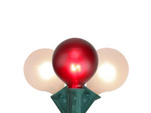 10-Count Red and White G50 Globe Christmas Light Set, 9ft Green Wire 10-Count Red and White G50 Globe Christmas Light Set, 9ft Green Wire