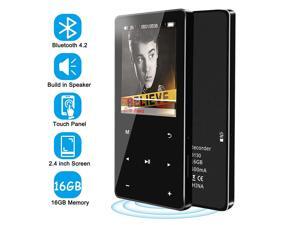 MP3 Player - Bluetooth 4.2 16GB Music Player with Speaker FM Radio Voice Recorder, 2.4 Touch Screen Portable MP3 Player for Kids Digital Audio Player HiFi Lossless Sound, Support up to 128GB MP3 Player - Bluetooth 4.2 16GB Music Player with Speaker FM Radio Voice Recorder, 2.4 Touch Screen Portable MP3 Player for Kids Digital Audio Player HiFi Lossless Sound, Support up to 128GB
