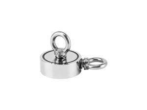 MHDMAG Double Sided Fishing Magnet, Powerful Magnet Fishing kit with 600lbs Combined Strength Neodymium Rare Earth Magnet Fishing with Two Eyebolts for River Lake Hunting Indoor Outdoor (2.36in Dia) MHDMAG Double Sided Fishing Magnet, Powerful Magnet Fishing kit with 600lbs Combined Strength Neodymium Rare Earth Magnet Fishing with Two Eyebolts for River Lake Hunting Indoor Outdoor (2.36in Dia)