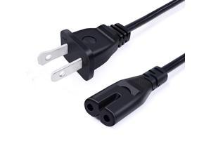 6Ft TV AC Cable 2-Slot to Standard Power Cord Universal Replacement Cable for Samsung LG TCL Sony Sharp Toshiba JVC Hisense Electronics TV Printers 2-Pack Electric Devices & More AWS POW Boomboxes 