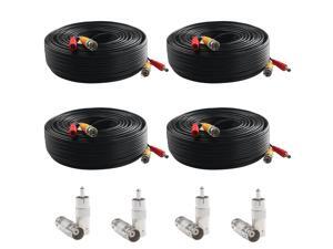 Postta BNC Video Power Cable (4 Pack 200 Feet) Pre-Made All-in-One Video Security Camera Cable Wire with Eight Connectors for CCTV DVR Surveillance System Postta BNC Video Power Cable (4 Pack 200 Feet) Pre-Made All-in-One Video Security Camera Cable Wire with Eight Connectors for CCTV DVR Surveillance System