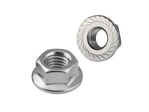 10-32 Serrated Flange Hex Lock Nuts, Stainless Steel 304, Bright Finish, 50 PCS 10-32 Serrated Flange Hex Lock Nuts, Stainless Steel 304, Bright Finish, 50 PCS
