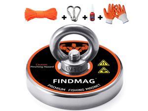 FINDMAG Fishing Magnets, Magnet Fishing, 550 LBS Pulling Force Super Strong Neodymium Round Magnet for Magnetic Fishing - 2.95inch Diameter FINDMAG Fishing Magnets, Magnet Fishing, 550 LBS Pulling Force Super Strong Neodymium Round Magnet for Magnetic Fishing - 2.95inch Diameter